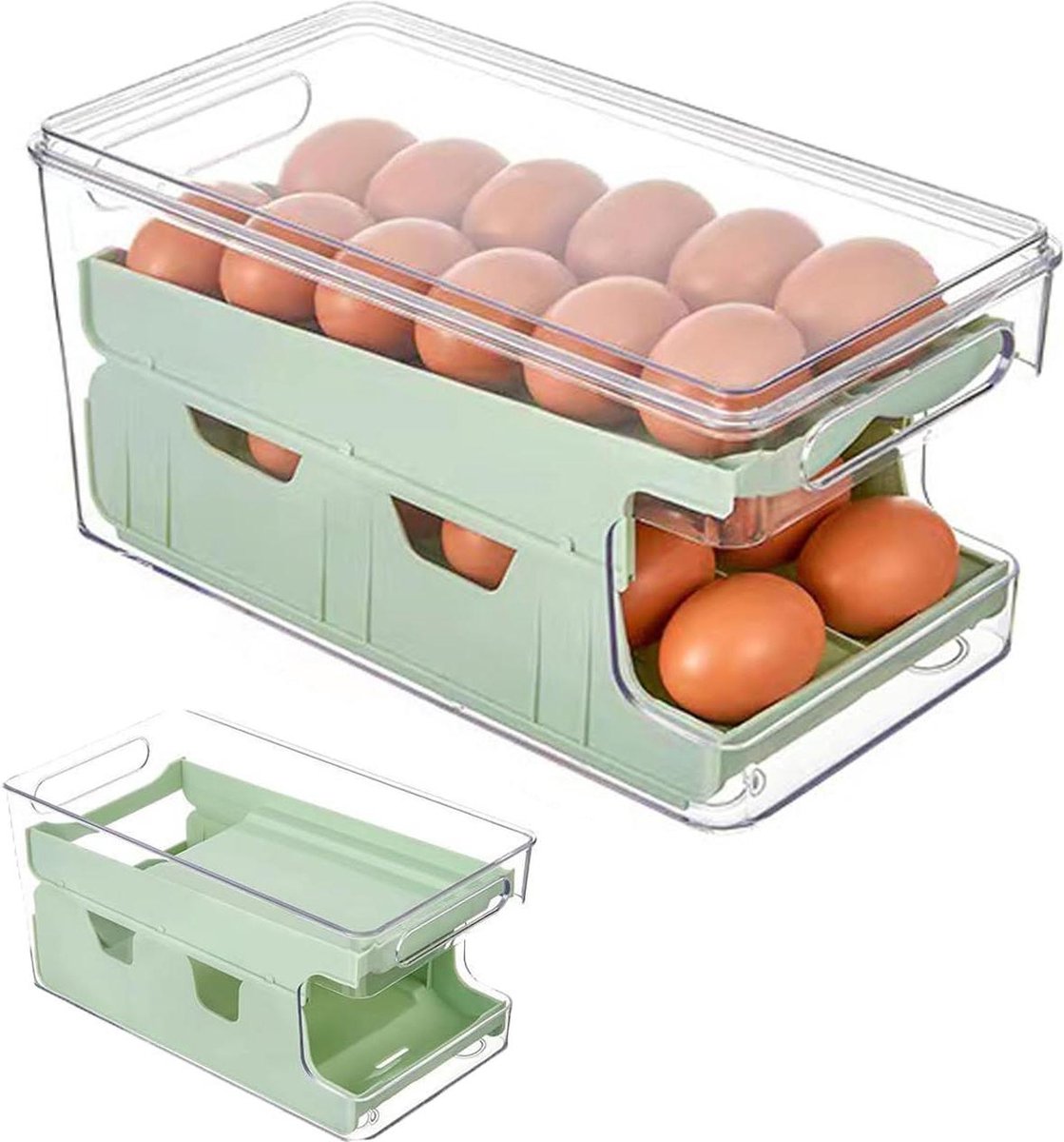 Automatische rollende eierdispenser voor opslag in de koelkast - Roldown-eierorganizer voor keuken