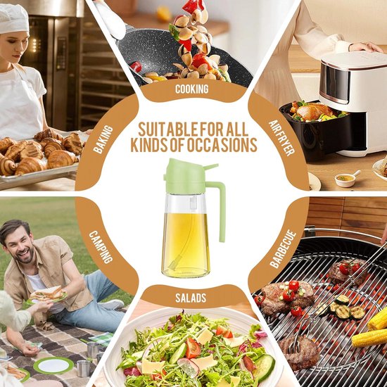 Pulvérisateur d’huile d’olive Lexium - Spray de cuisson - Pulvérisateurs d’huile d’olive - Spray de cuisson en bouteille d’huile - Accessoires BBQ - Airfryer - Spray de cuisson