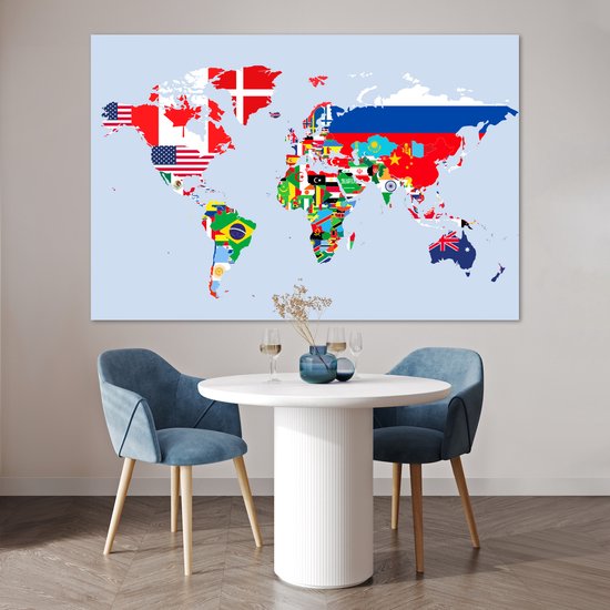 Kies je wereldkaart sticker muursticker raamsticker