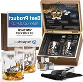 Bol.com Herbruikbare Roestvrijstalen Koelstenen Set van 6 + Opbergzakje & IJstang - Metalen Ijsblokken voor Whisky Cocktails - G... aanbieding
