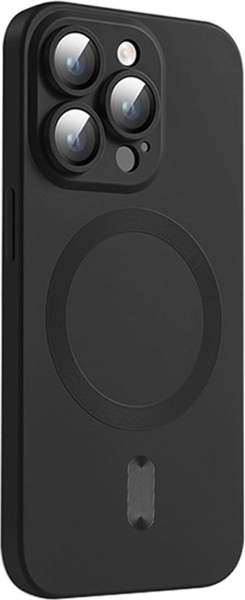 ENKAY Hoesje - Geschikt voor iPhone 16 Pro Hoesje - ENKAY Colour TPU Back Cover met Camera Lens Protector - MagSafe Compatible - Zwart