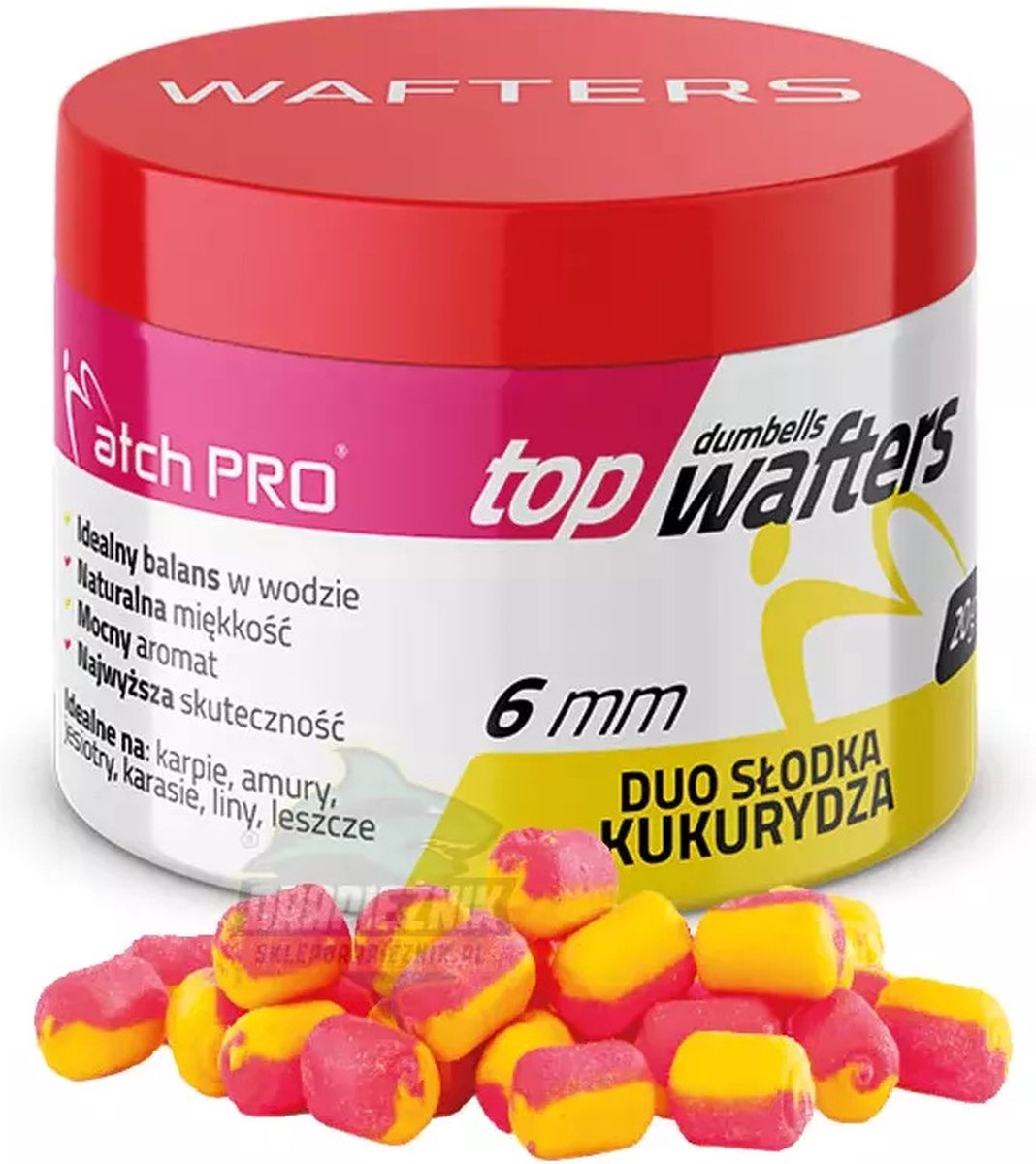 MatchPro Top Dumbell Duo Wafters 6mm 20gr - Smaak : Sweetcorn