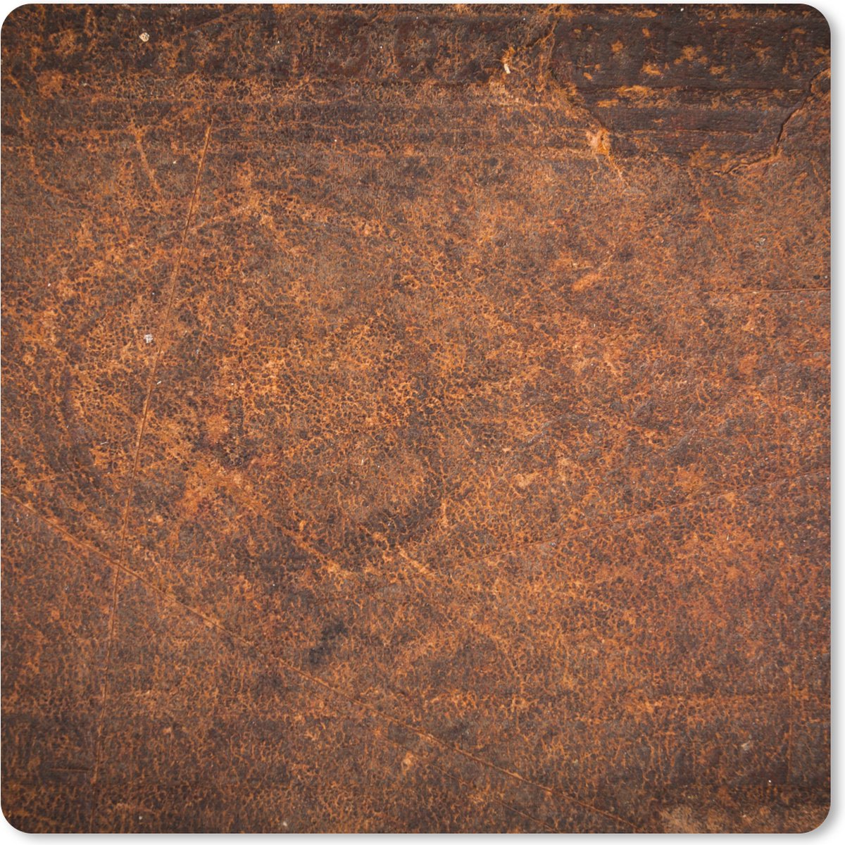 Muismat 30x30 cm - Mousepad Leer - Structuur - Bruin - Oranje - Muismatten