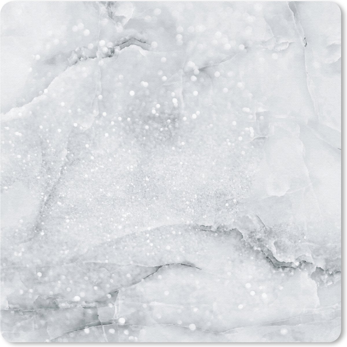 Muismat 30x30 cm - Mousepad Marmer - Glitter - Grijs - Muismatten