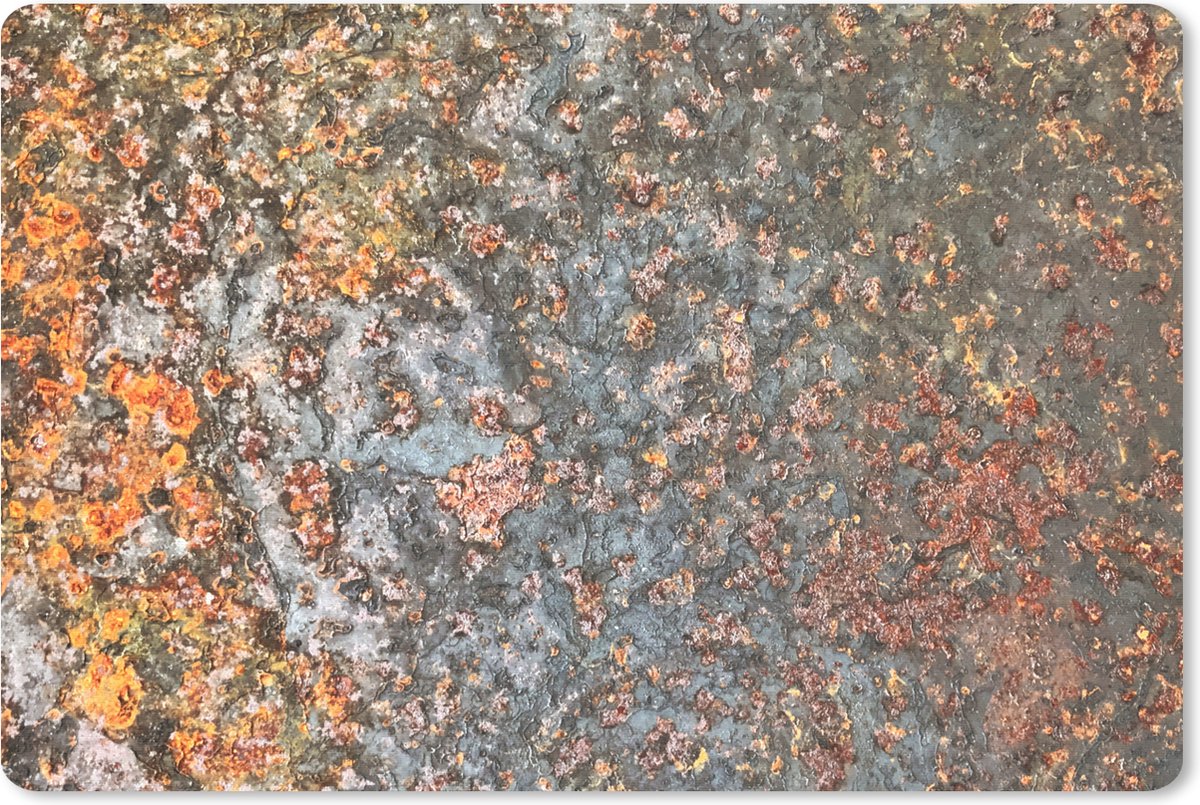 Muismat 27x18 cm - Mousepad Roest - Metaal - Vintage - Grijs - Abstract - Muismatten