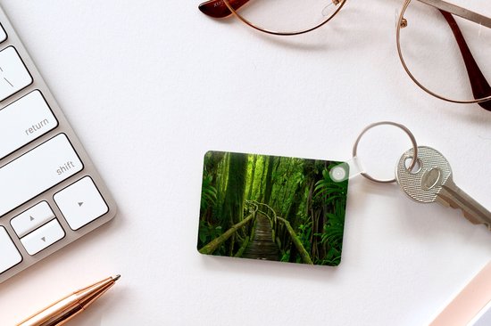 Porte-clés - Jungle - Pont - Mousse - Nature - Tropical - Cadeaux - Plastique