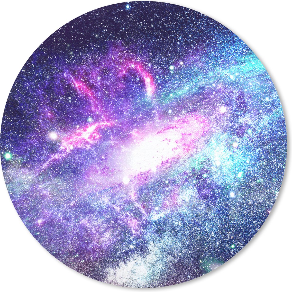 Muismat rond 30x30 cm - Mousepad Ruimte - Sterren - Blauw - Ronde muismatten