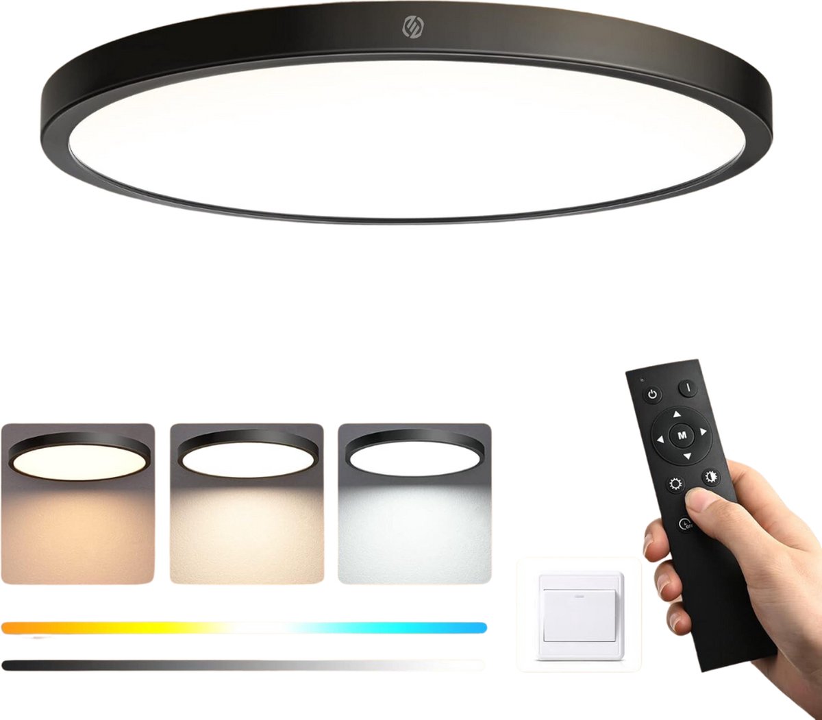 Equivera Plafonaire Lamp - Lamp - Plafond Lamp - Plafonnaire Lamp - Plafondlamp zwart