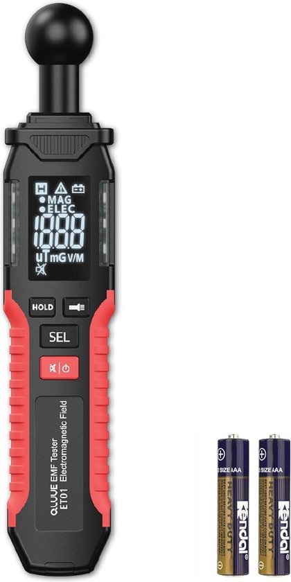 Foto: Emf meter digitale stralingsdetector voor huizen kantoren en buiten draagbaar lcd apparaat met pieptoon en waarschuwingslicht