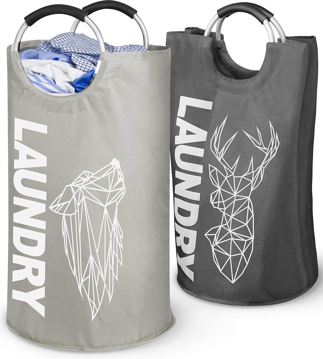 Goedkoopste Opvouwbare Wasmand Set van 2 - Slimme en Ruimtebesparende Opbergoplossing voor Vuile Was