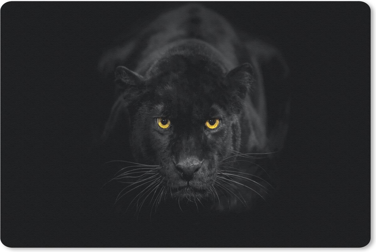 Muismat 27x18 cm - Mousepad Panter - Dieren - Zwart - Ogen - Muismatten