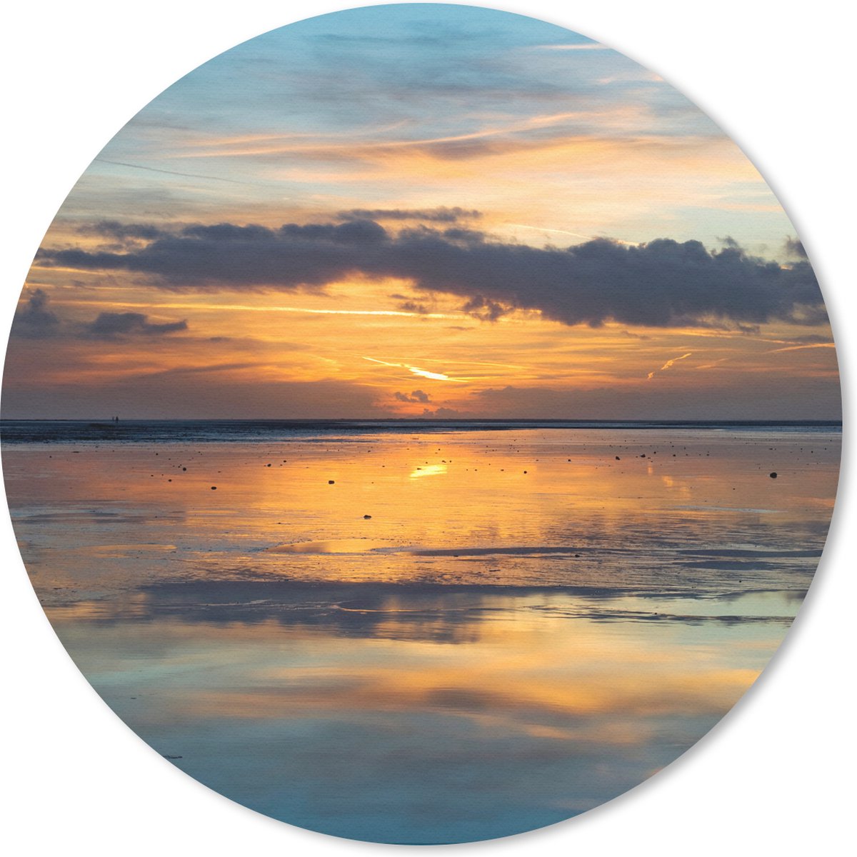 Muismat rond 20x20 cm - Mousepad Zee - Horizon - Kleuren - Ronde muismatten