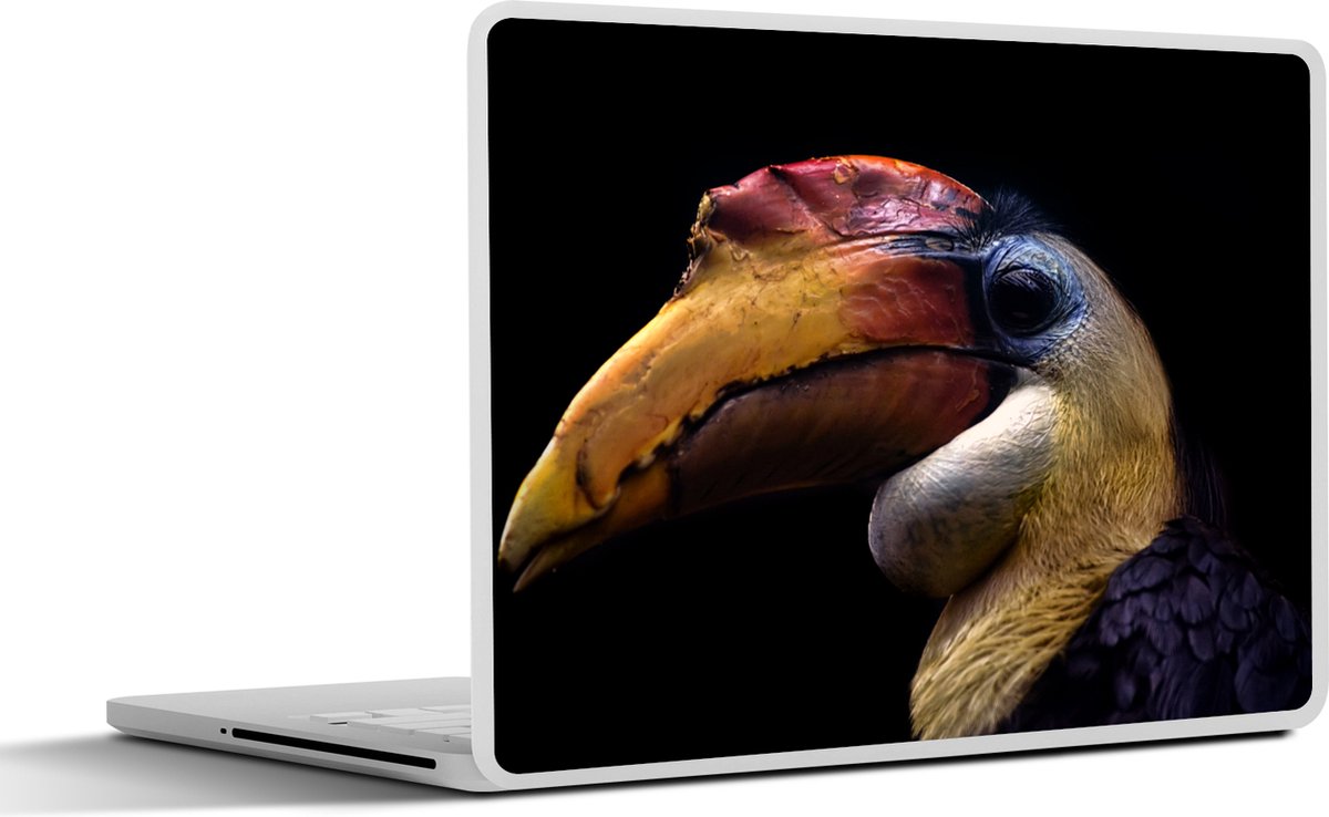 Laptop sticker - 15.6 inch - Vogel - Snavel - Zwart - 36x27,5cm - Laptopstickers - Laptop skin - Cover