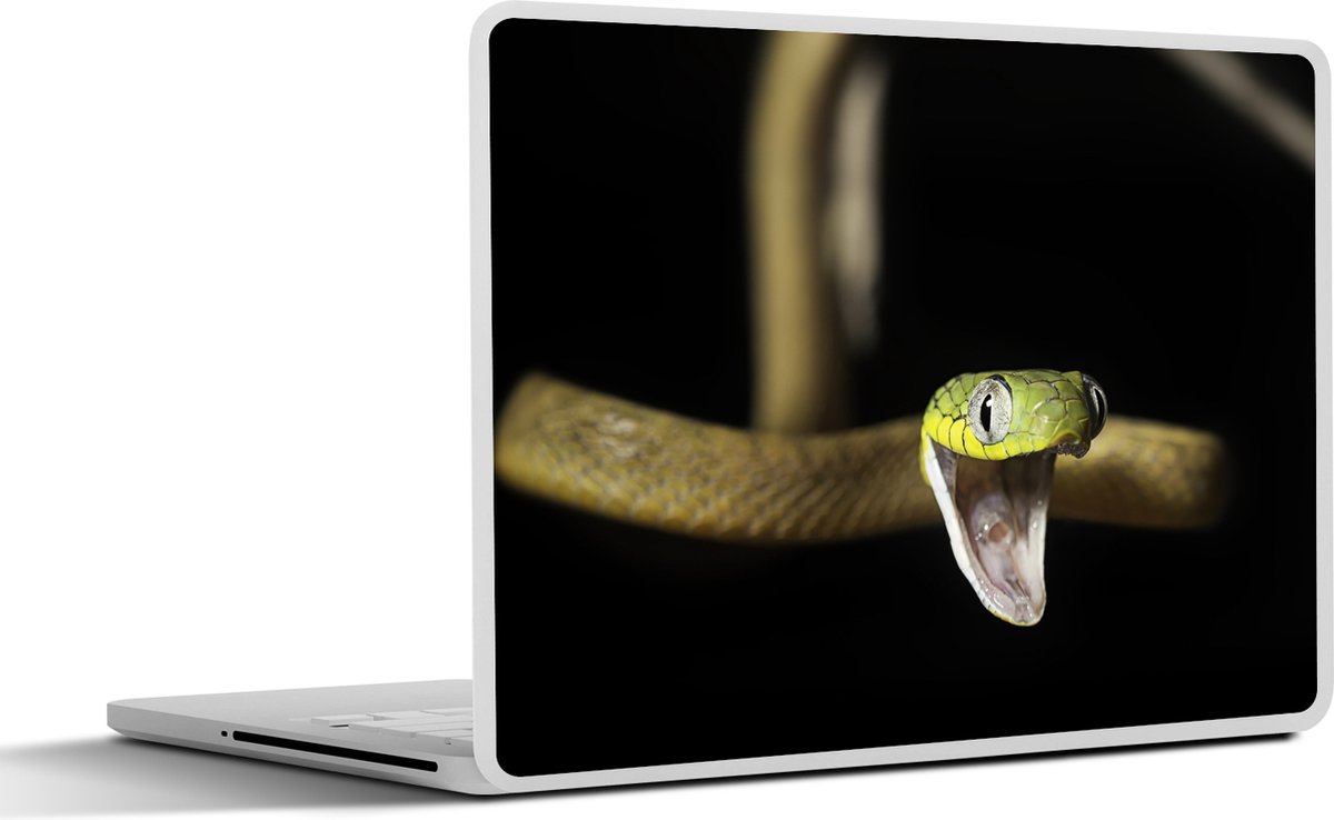 Laptop sticker - 13.3 inch - Slang - Dier - Zwart - 31x22,5cm - Laptopstickers - Laptop skin - Cover