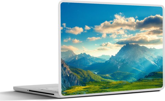 Laptop sticker - 15.6 inch - Alpen - Zon - Natuur - 36x27,5cm - Laptopstickers - Laptop skin - Cover