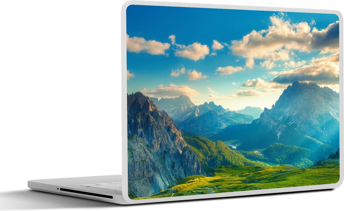 Laptop sticker - 14 inch - Alpen - Zon - Natuur - 32x5x23x5cm - Laptopstickers - Laptop skin - Cover