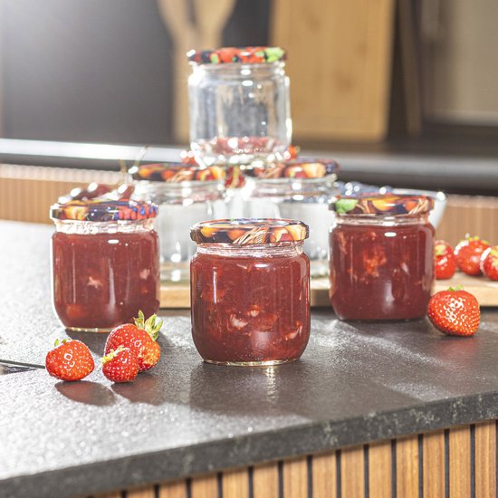 Set de 18 pots de conservation/bocaux en verre avec bouchon à vis 425 ml - Pots de confiture avec couvercle tournant - Bocaux de conservation de conservation avec bouchon tournant