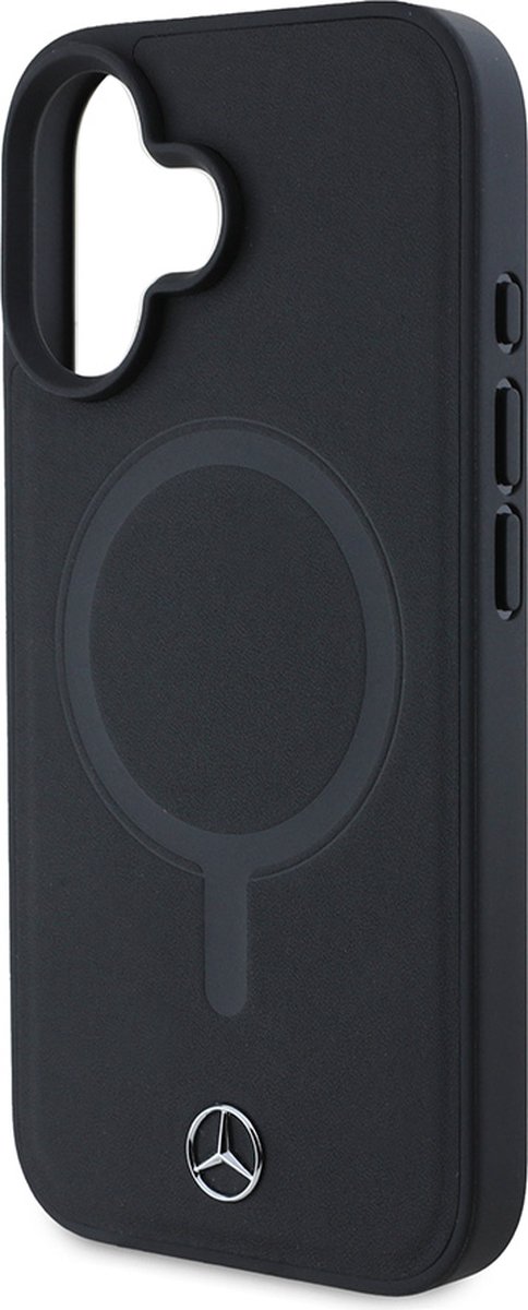 Mercedes-Benz Backcase hoesje geschikt voor iPhone 16 Plus - Effen Zwart - Leer van Merkloos — afbeelding 5