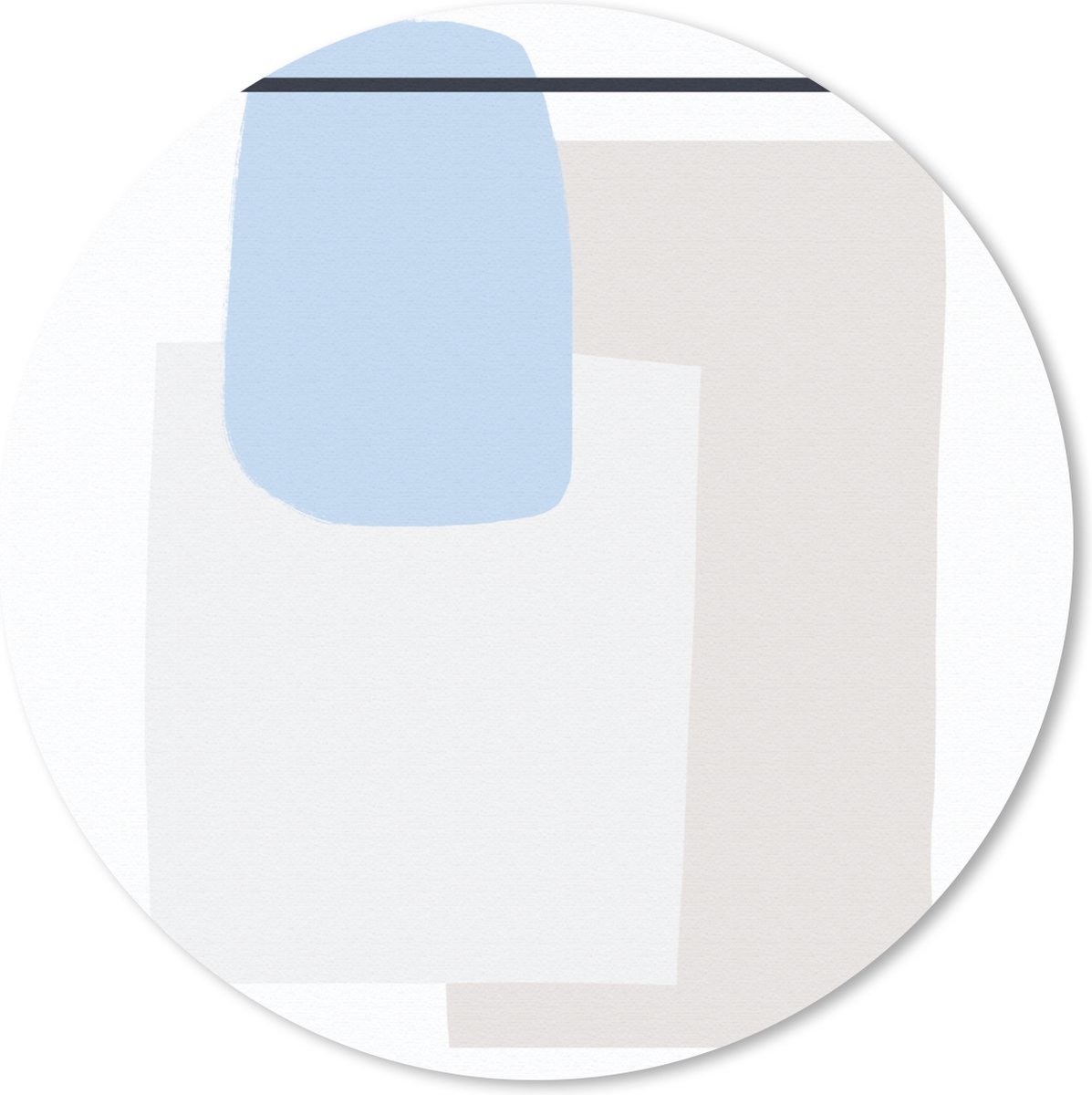 Muismat rond 40x40 cm - Mousepad Abstract - Geometrische vormen - Line art - Ronde muismatten