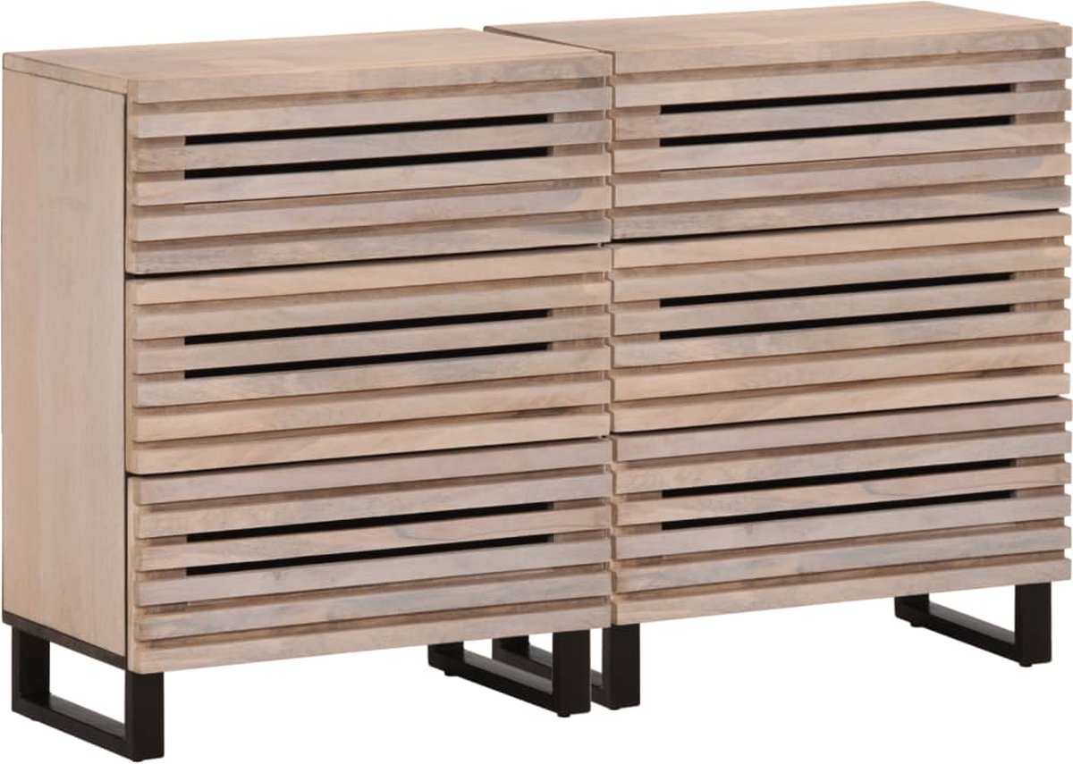 vidaXL - Dressoirs - 2 - st - 60x34x75 - cm - massief - mangohout