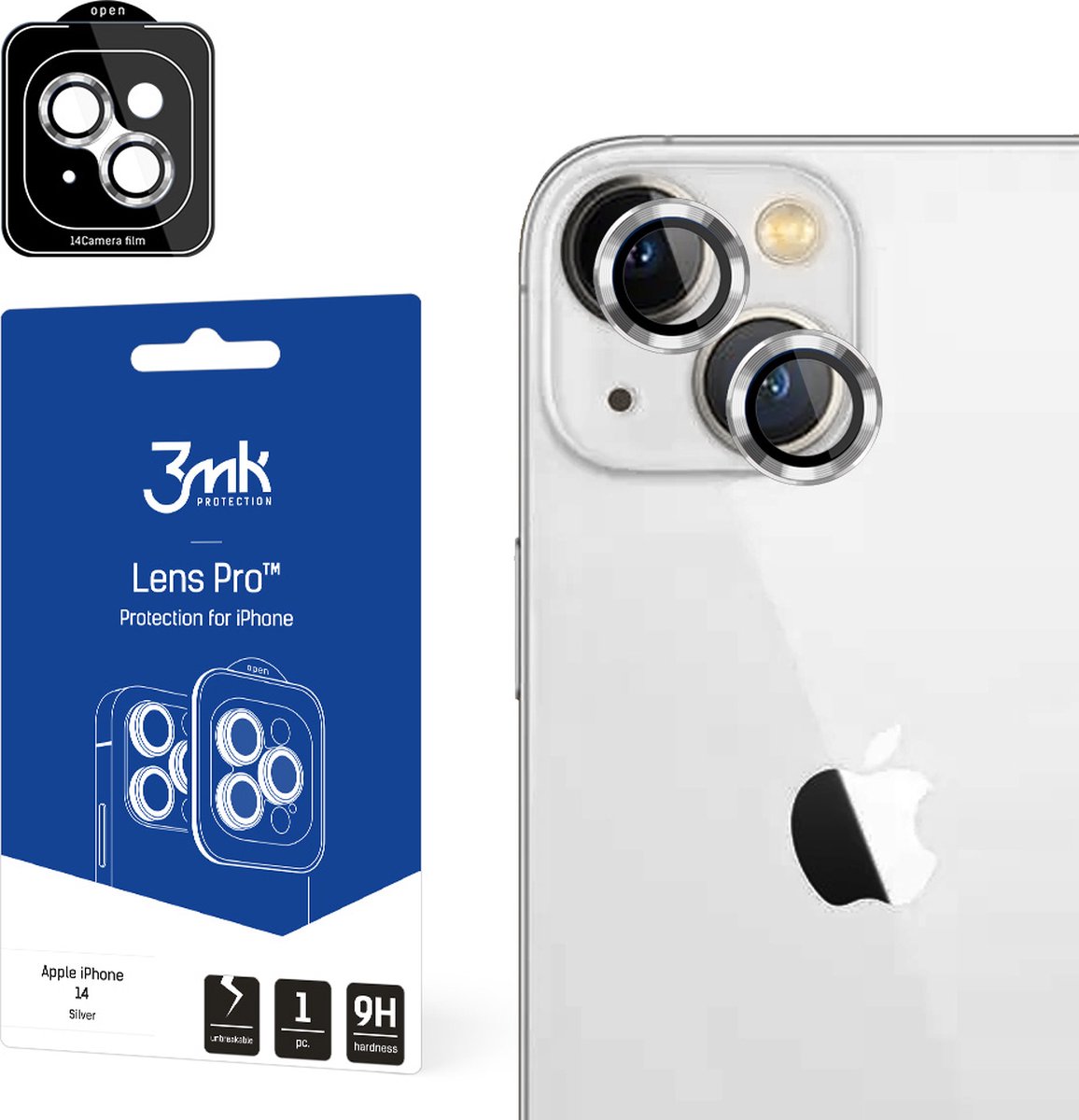 3mk lens bescherming voor iPhone 14 6.1 - zilver