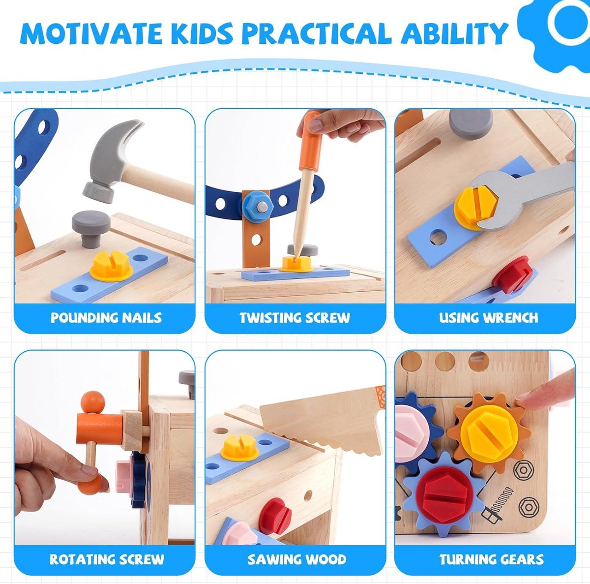 Melissa & Doug Werkbank om te timmeren en zagen | Fantasiespel | Speelset | 3 | Cadeau voor jongens en meisjes Melissa & Doug Werkbank om te timmeren en zagen | Fantasiespel | Speelset | 3 | Cadeau voor jongens en meisjes
