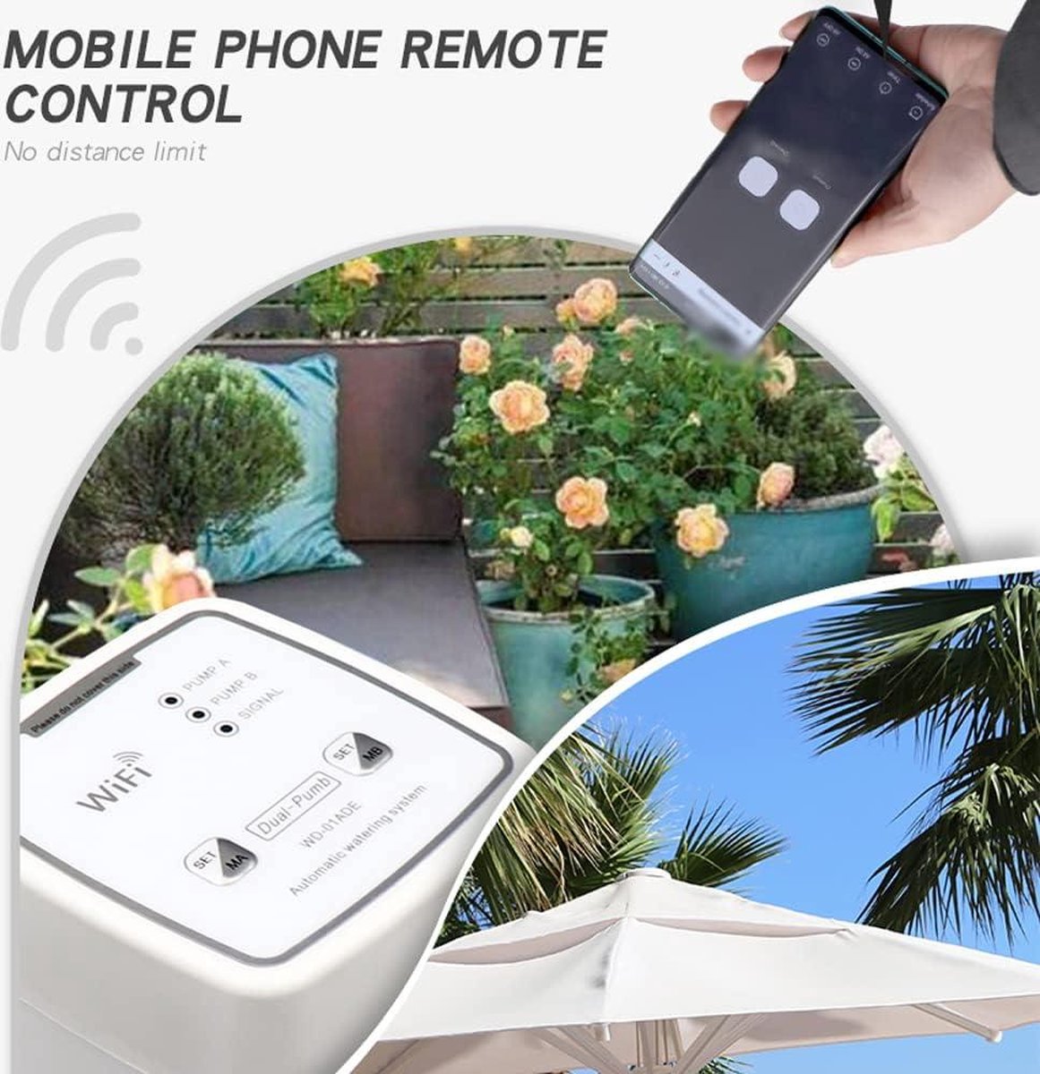 WIFI automatisch bewateringssysteem, druppelirrigatieset