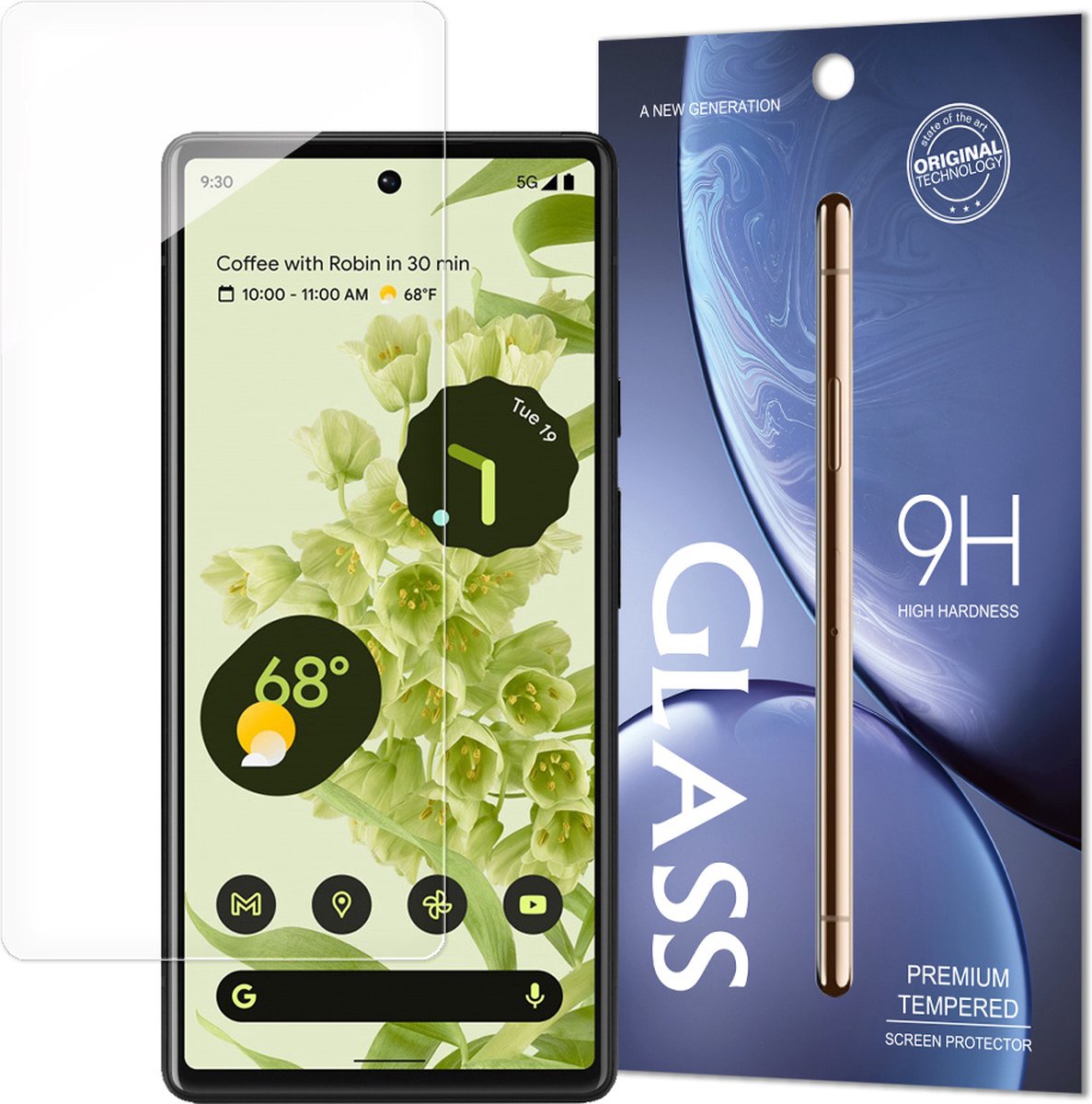 Gehard - glas - 9H gehard glas voor Google Pixel - 6 - (verpakking - envelop)