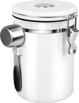 Boîte à Coffee hermétique 1,8 L – Récipient de stockage de Coffee en acier inoxydable pour grains de thé, sucre – White