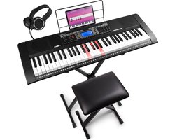 Keyboard set met 61 toetsen - MAX Rhapsody61L met lichtgevende toetsen - Compleet met bankje en standaard