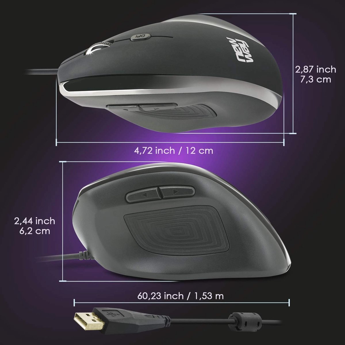 Ergonomische Verticale Muismouse 3200 DPI Muismouse - afbeelding 3