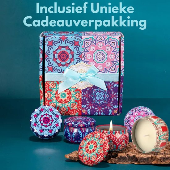 Boncy® Set de Bougies parfumées - Coffret Cadeau de Bougies Geur 4 Pièces - Coffret Cadeau Bougie Parfumée Femme - Cadeau Bougie pour Femme - Coloré