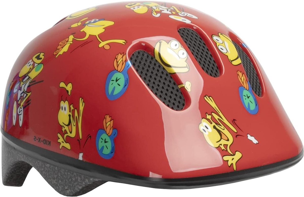 Kinderhelm kikker rood 46-52 cm - Ventura helmen voor kinderen op fiets of skates