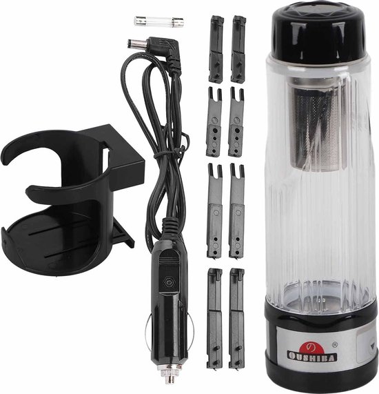 Aramox Waterkoker voor Auto, 500 ml, Roestvrijstaal, Reismok, 12V 24V