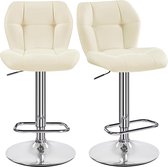 Bol.com Barkrukken set van 2 in hoogte verstelbaar 360 graden draaibaar barstoelen keukenstoelen met rugleuning en voetensteun b... aanbieding
