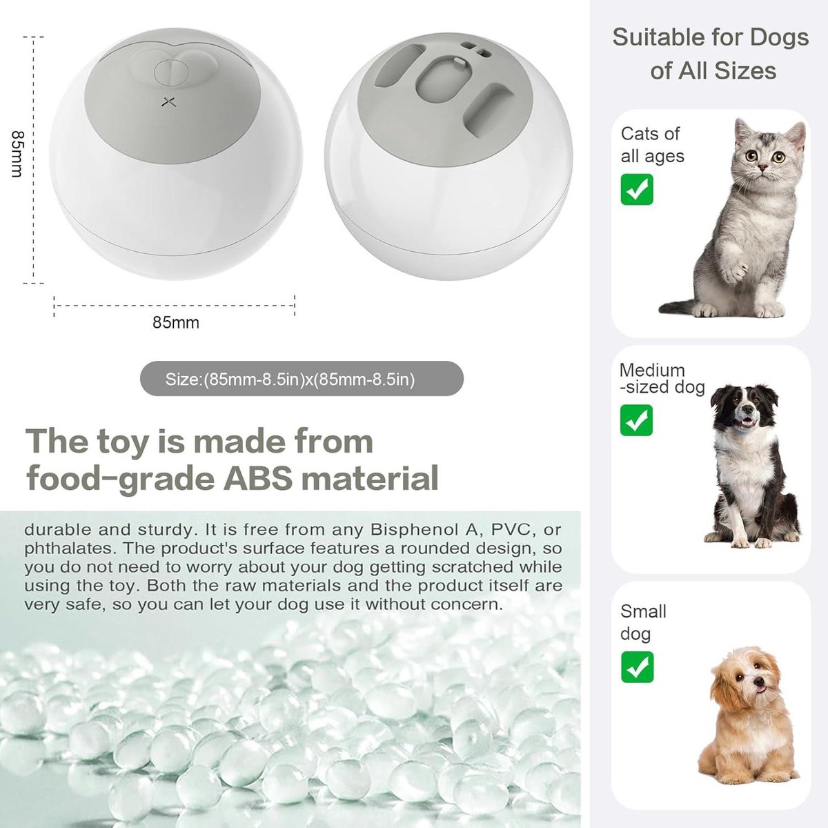 Kattenvoerdispenser tuimelspeelgoed, interactief kattenspeelgoed met voerfunctie, kitten interactief voedsel puzzel speelgoed (blauw