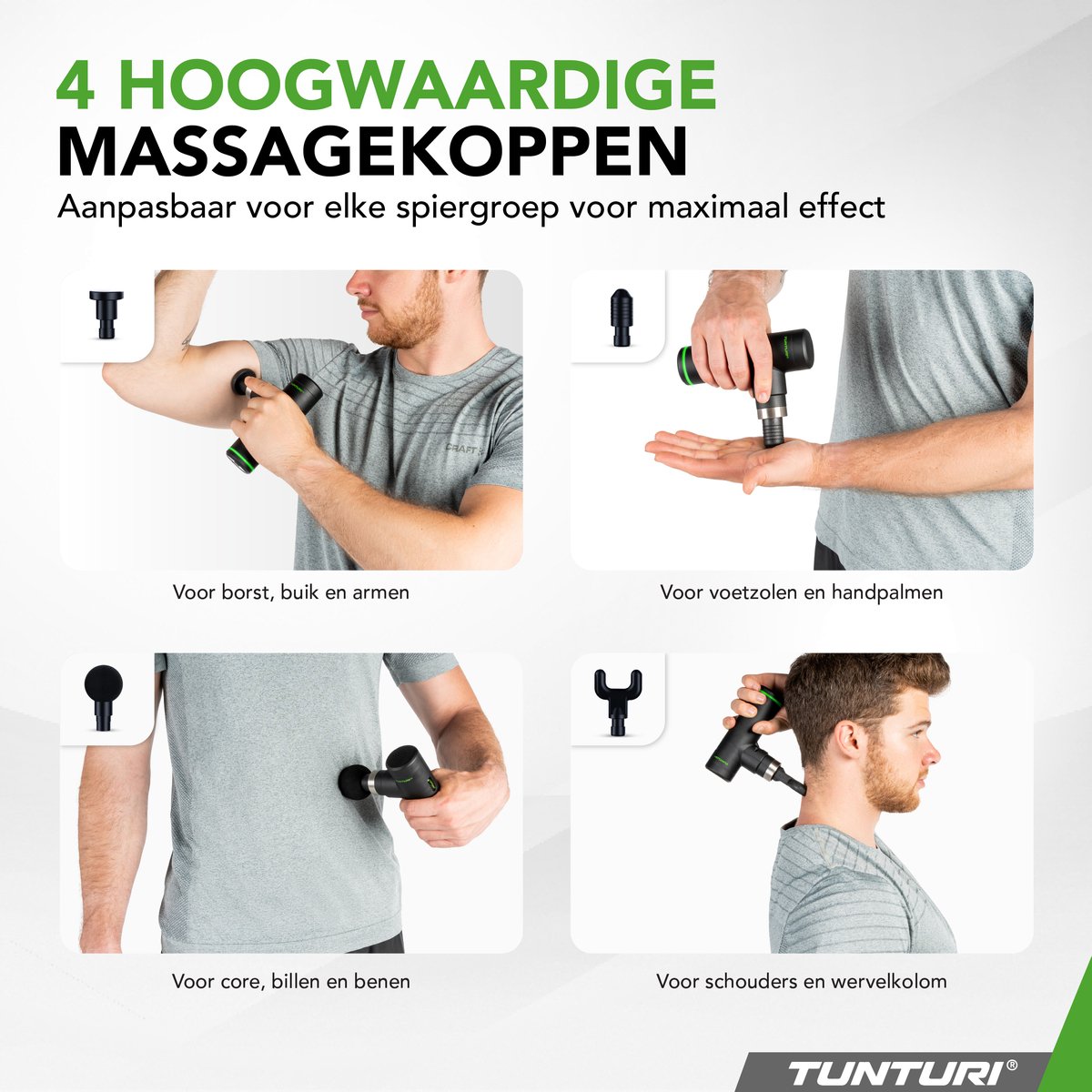 Tunturi MG30 Massage Gun Mini - Oplaadbaar Massageapparaat - afbeelding 3