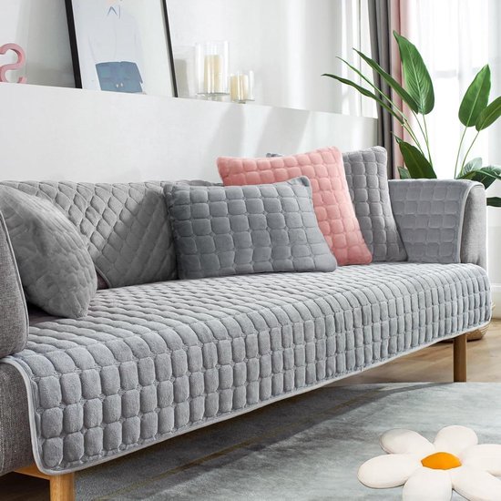 Foto: Bankovertrek voor 1 2 3 4 zitsbanken en l vormige hoekbanken universele antislip bankhoes met dikke gestructureerde stof voor woonkamer
