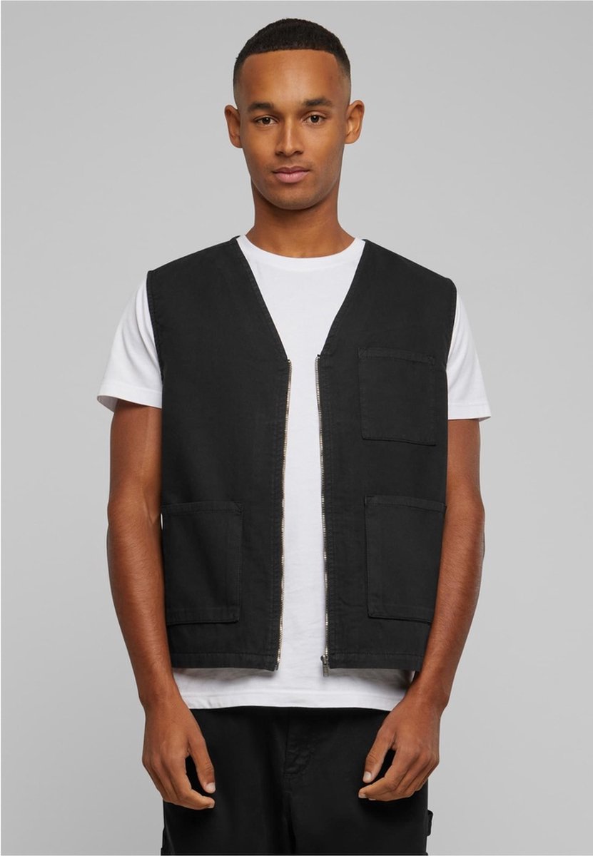 Urban Classics Organic Cotton Mouwloos jacket 5XL Zwart