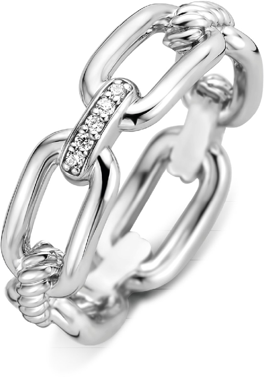 TI SENTO Dames Ring - 925 zilver - Zirconia wit - Maat 17.25 mm / maat 54 - 12206ZI