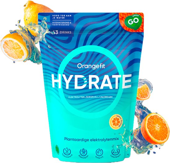 Orangefit Hydrate Elektrolytenpoeder - 300gr (40 porties) - Sportwater Met Citroensmaak - BCAA & Elektrolytes - Sportdrank Poeder van Merkloos — afbeelding 3