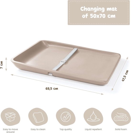 Waterdichte aankleedmat, wasbaar, zeer absorberend, voor baby's en peuters, 50 x 70 cm