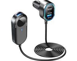 100w Autolader met usb-C HUB - Oplader Auto Achterbank - 4x usb-C Poorten + 2x usb-A Poorten - Snellader - 1.5 Meter