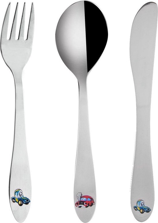 15 stuks kinderbestek van roestvrij staal, 5 x vork, 5 x lepel, 5 x 15 stuks kinderbestek van roestvrij staal, 5 x vork, 5 x lepel, 5 x