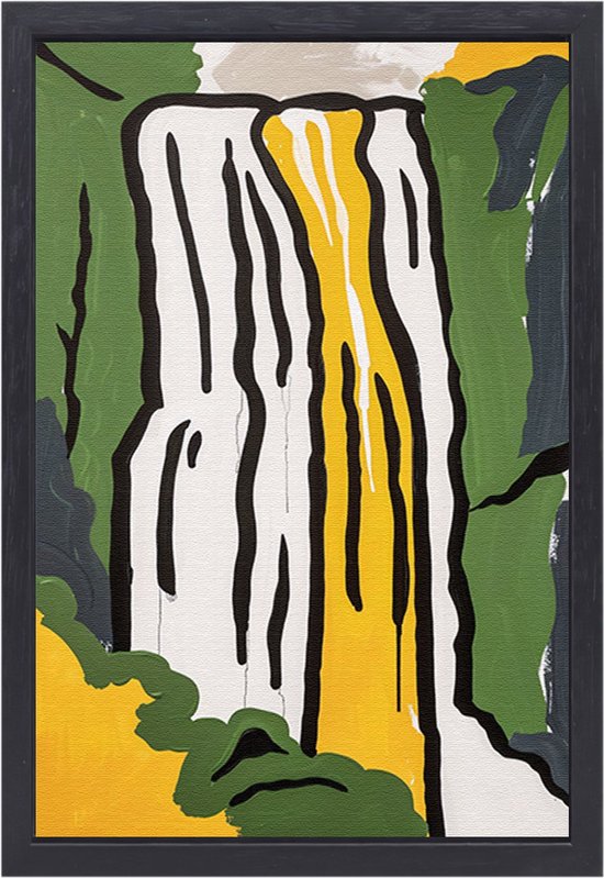 Waterval schilderijen - Natuur wanddecoratie - Schilderijen canvas Bomen - Modern schilderij - Canvas met baklijst - Muurdecoratie slaapkamer canvas met baklijst 40x60 cm