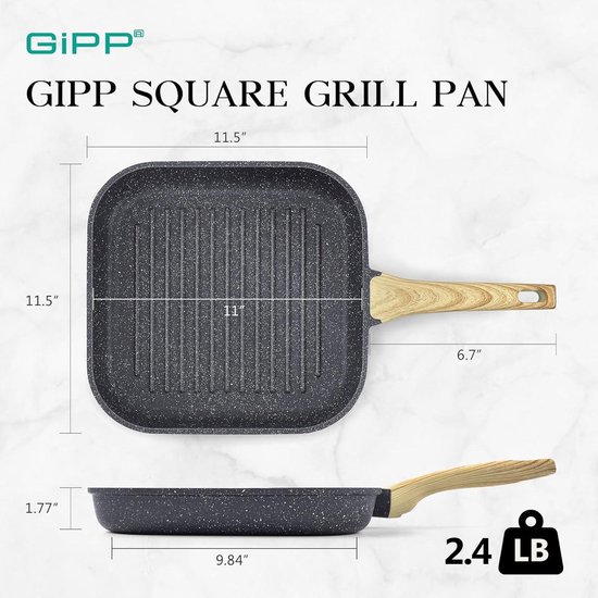 Grillpan 28 x 28 cm - inductie - PFOA-vrij - versterkt grillen Grillpan 28 x 28 cm - inductie - PFOA-vrij - versterkt grillen