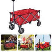 Bol.com Robuuste Bolderkar - Opvouwbaar en Uitklapbaar - Hoge Draagcapaciteit - Voor Boodschappen & Vervoer - 90x49x58 cm - Rood... aanbieding