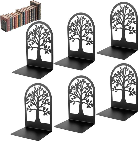 Set Van 2 Vintage Zwart Metalen Boekensteunen, Post Modern, Jaren 80