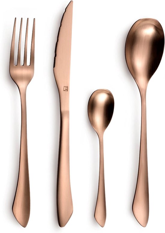 Neadas roestvrij staal zwart bestek bestek lepel vork messen set, 24