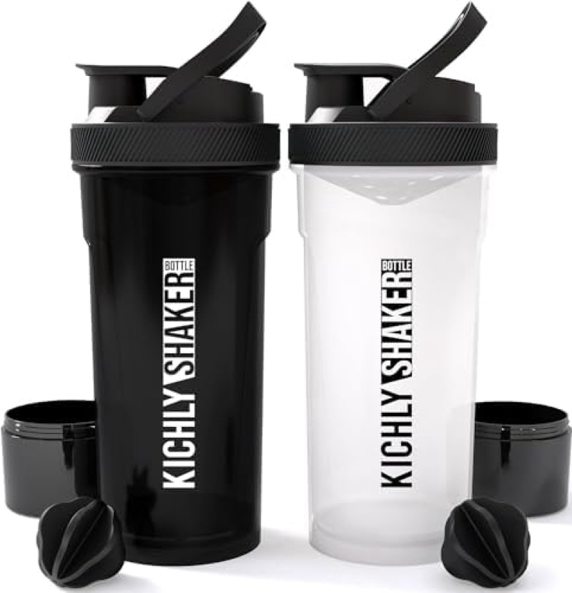 Goedkoopste Proteïne Shaker Flessen - 700 ml - Lekvrije Dop en Opbergruimte voor Proteïnepoeder
